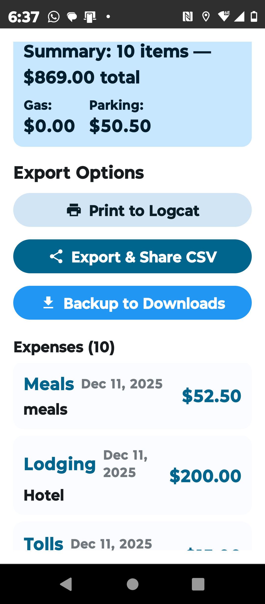 Expense Report