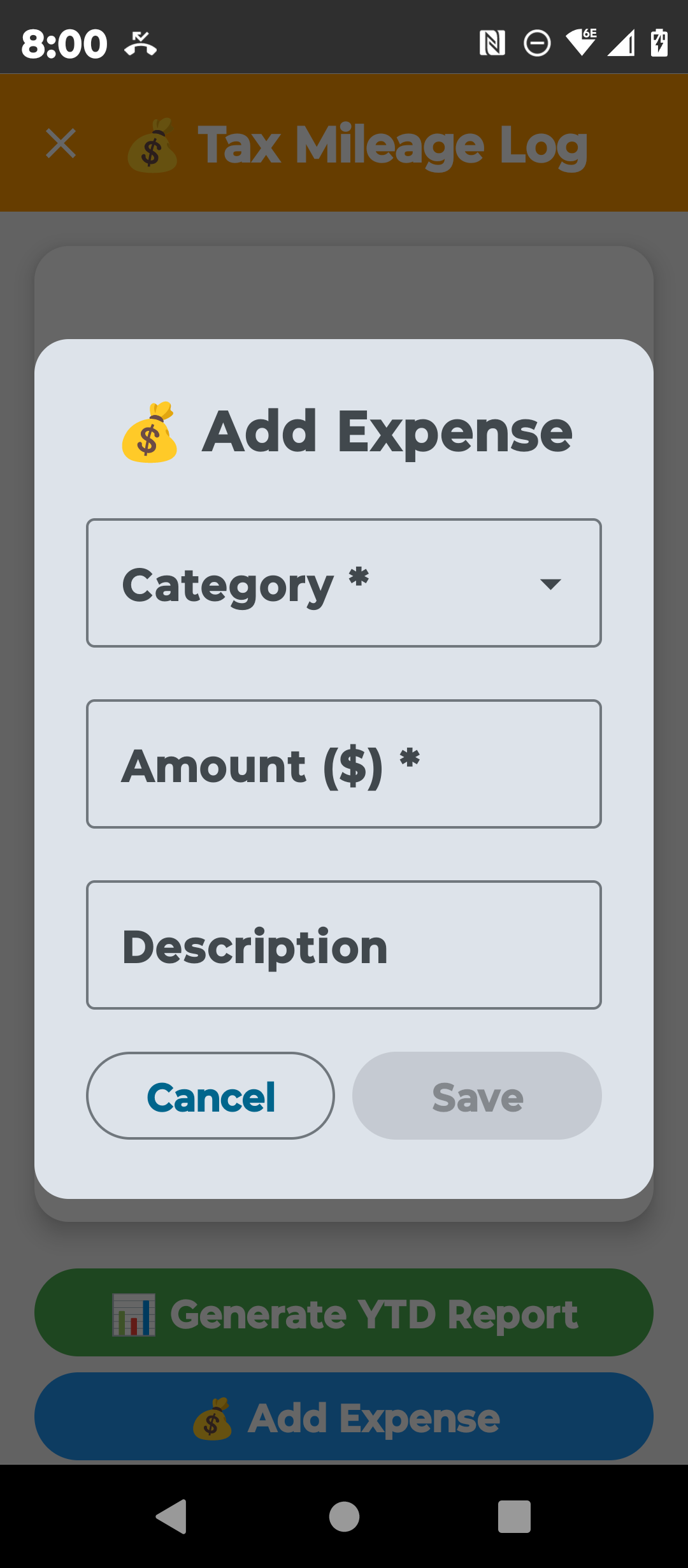 Pax Milage Categories